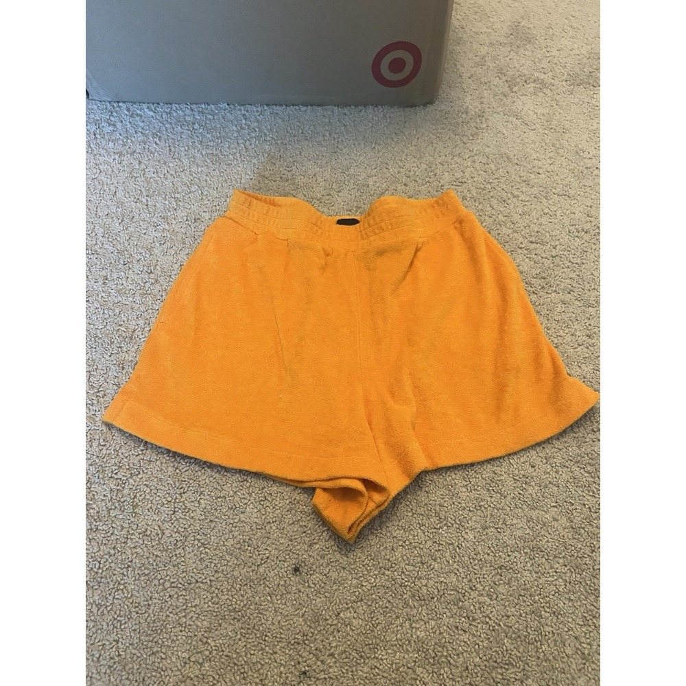WSLY Bandier Women S Bright Orange Casual Lounge‎ High Rise Terry Sweat Shorts